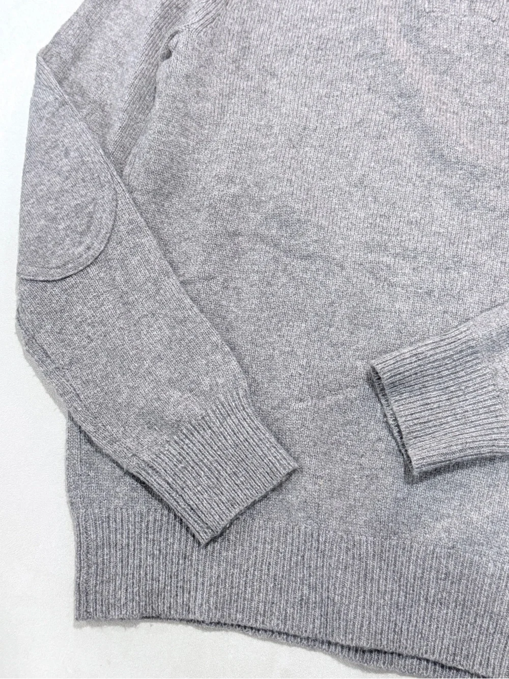 J. Crew Academic Professor Patch Sleeve Quarter Zip Wool Sweater Small